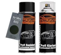 TRISTARcolor Bombe aérosol pour Mini B22 British Racing Green 2 Metall. +1K | British Racing Green 2 Metallic, Peinture voiture, Kit peinture de base + vernis, bombes aérosols 400ml