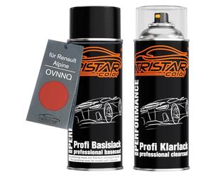 TRISTARcolor Bombe aérosol pour Renault/Alpine OVNNQ Rouge Toro + vernis | Peinture voiture, Kit peinture de base + vernis, bombes aérosols 400ml