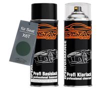 TRISTARcolor Bombe aérosol pour Seat X6T Camouflage Green Metallic + vernis | Peinture voiture, Kit peinture de base + vernis, bombes aérosols 400ml
