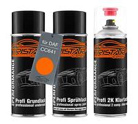 TRISTARcolor Bombes aérosols pour DAF CC641 Ral 2004 Reinorange + vernis 2K | Peinture voiture, Kit peinture de fond + base + vernis 2K, bombes aérosols 400ml