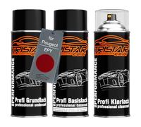 TRISTARcolor Bombes aérosols pour Peugeot EPY Rouge Rubi Nacre Metallic +1K | Peinture voiture, Kit peinture de fond + base + vernis, bombes aérosols 400ml
