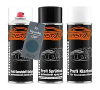 TRISTARcolor Kit peinture pour plastique pour Hyundai U2P Sailing Blue Perl | Peinture voiture, Kit bombes de peinture pour pare-chocs/plastique, primaire d'adhérence pour plastique + base + vernis
