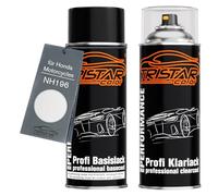 TRISTARcolor Peinture moto Bombe aérosol pour Honda NH196 White + vernis | pour Honda Motorcycles, Kit peinture de base + vernis, bombes aérosols 400ml