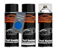 TRISTARcolor Peinture moto Bombes aérosols pour Suzuki YSF Triton Blue. +1K | pour Suzuki Motorcycles, Triton Blue Metallic, Kit peinture de fond + base + vernis, bombes aérosols 400ml