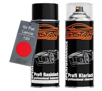 TRISTARcolor Peinture voiture Bombe aérosol pour Fiat 120 Racing Red +1K | pour Fiat / Lancia, Rosso Corsa, Kit peinture de base + vernis, bombes aérosols 400ml