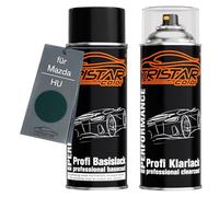 TRISTARcolor Peinture voiture Bombe aérosol pour Mazda HU Neo Green +1K | British Racing Green, Kit peinture de base + vernis, bombes aérosols 400ml