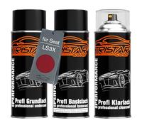 TRISTARcolor Peinture voiture Bombes aérosols pour Seat LS3X Rojo Rubi. +1K | Rojo Rubi Perl, Kit peinture de fond + base + vernis, bombes aérosols 400ml