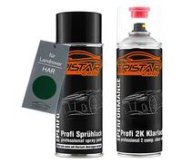 TRISTARcolor Peinture voiture Kit bombes de peinture 2K pour Landrover HAR British Racing Green 5 Metallic Peinture de base 2 composants vernis clair aérosol
