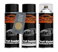 TRISTARcolor Peinture voiture Kit bombes de peinture pour Buick/Cadillac/Chevrolet/Corvette WA3499 Riviera Gold Metallic Peinture de fond de base vernis clair aérosol 400 ml