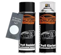 TRISTARcolor Peinture voiture Kit bombes de peinture pour Mercedes/Daimler Benz 147 Arktikweiss/Arctic White Peinture de base vernis clair aérosol 400 ml