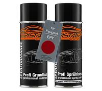 TRISTARcolor Peinture voiture Kit bombes de peinture pour Peugeot EPY Rouge Rubi Nacre Metallic Peinture de fond peinture de base aérosol 400 ml
