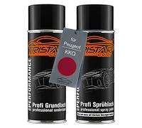 TRISTARcolor Peinture voiture Kit bombes de peinture pour Peugeot KKQ Rouge Profond Nacre/Ares Rot Perl Peinture de fond peinture de base aérosol 400 ml