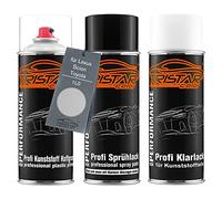 TRISTARcolor Peinture voiture Kit bombes de peinture pour plastique pour Lexus/Scion/Toyota 1L0 Silver Metallic primaire d'adhérence peinture de base vernis clair avec plastifiant