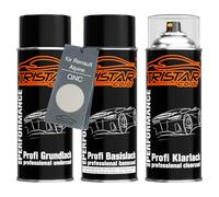 TRISTARcolor Peinture voiture Kit bombes de peinture pour Renault/Alpine QNC Blanc Nacre/Arctic White Peinture de fond peinture de base vernis clair aérosol 400 ml