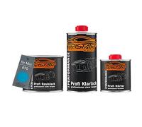 TRISTARcolor Peinture voiture Kit pot prêt à la pulvérisation pour Mini 870 Electric Blue Metallic/Como Blue Metallic Peinture de base + vernis clair 2K 1,25 L