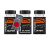 TRISTARcolor Peinture voiture Stylos retouche pour Mazda NU Vintage Red +1K | Kit peinture de fond + base + vernis, flacons de peinture avec pinceau, 50ml chacun
