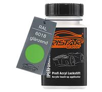 TRISTARcolor RAL 6018 Gelbgrün brillant Crayon de retouche de peinture 50 ml à séchage rapide
