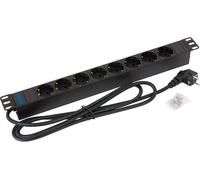 Triton RAB-PD-X02-A1 - Bloc multiprise (montage en rack) - CA 230 V - entrée, entrée DIN - prises de sortie : 8 - 1U - 48,3 cm (19") - 2,0m - RAL 9005 (RAB-PD-X02-A1)