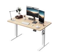 TRIUMPHKEY 120 x 60 cm de Bureau réglable en Hauteur, Bureau électrique avec Fonction de mémoire, Table d'ordinateur, Poste de Travail, Bureau Debout 71-119 cm, Beige