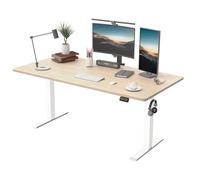 TRIUMPHKEY Bureau Électrique Réglable en Hauteur pour Ordinateur, Debout avec 2 Commandes Mémoire, 180 x 80 cm, pour Bureau et Maison, Beige