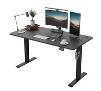 TRIUMPHKEY Bureau réglable en Hauteur 140 x 60 cm, électrique réglable Bureau, Table d'ordinateur, avec Fonction de mémoire, Bureau de Bureau et Maison, Bureau Debout 71-119 cm, Noir