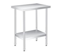 Triumpunpre Table d’appoint externeérieure en Acier Inoxydable 201 - 2 Niveaux, étagère inférieure réglable - 14x24x35 Pouces