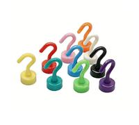 TriUnytion Crochet Magnetique Multicolores, 10 Pièces Crochet Aimanté Puissant en Néodyme 5 kg/11 lb pour Cuisine, Chambre à Coucher, Réfrigérateur, Micro-Ondes (10 Couleurs)