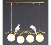 TRIVIDHA Lustre À Bulles À 4 Lumières, Lustre en Forme De Globe en Verre du Milieu du Siècle, Design Créatif D'oiseau, Lustre Linéaire, Suspension Moderne pour Salon, Cuisine, Îlot De Salle À Manger