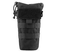 TRIWONDER Poche Bouteille Molle Poche de Cruche à Eau Militaire Pochette Porte Gourde Tactique Poches de Sac à Dos pour Camping Randonnée (B - Noir)