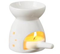 TRIXES Brûle-Parfum Cire en céramique Blanche, Motif étoile