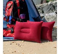 TRIXES Coussins gonflables Voyage 2 pièces Bordeaux | Ultra légers et résistants à l'eau. Coussins pour camping, pêche et voyages. Gonflables, multipack.