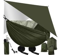 Trizand hamac avec moustiquaire - hamacs - hamac Outdoor - hamac double pour camping, trekking et bushcraft - résistant aux intempéries, ultraléger et supportant jusqu'à 250 kg - Kaki 25364