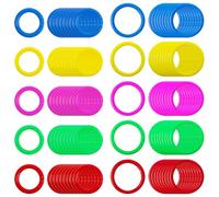 TRKETK 100 Pièces Anneaux de Feuilles Mobiles en Plastique Anneau de Reliure de Couleur Flexibles Carte de Compte à Main Cercle de Liaison pour Cahier Scrapbooking Porte Clés Bricolage Artisanal