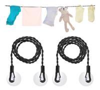 TRKETK 2 Pièces Cordes à Linge Rétractables, Longe à Linge Portable avec Crochet et Ventouse Accessoires de Camping pour Extérieur et Intérieur Corde à Linge Réglable pour Camping en Plein Air