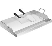 TRMLBE BBQ Plancha Plaque de gril 51 x 32 cm en acier inoxydable Tapis de gril Universal Griddle avec 2 poignées & spatule de gril Poêle de gril Plaque de gril pour gril à charbon de bois Gril à gaz