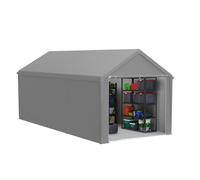 TRMLBE Carport 3x6 m Tente garage avec parois latérales amovibles Grande tente garage Tente de stockage Protection UV Résistant au vent Résistant à l'hiver Tente voiture Abri, Gris