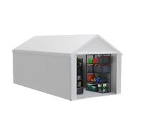 TRMLBE Carport 3x6 m Tente garage avec parois latérales amovibles Grande tente garage Tente de stockage Protection UV Résistant au vent Résistant à l'hiver Tente voiture Abri, Blanc