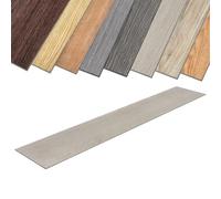 TRMLBE Lot de 72 revêtements de sol en PVC auto-adhésifs - 10 m² - Aspect | Sol en vinyle imperméable autocollant de 2 mm d'épaisseur pour salon, cuisine, balcon, bureau - 91,44 x 15,24 cm - Gris