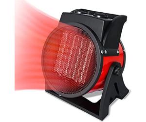 TRMLBE Radiateur soufflant Économie d'énergie 2KW Chauffage céramique silencieux Chauffage électrique avec protection contre la surchauffe et chauffage rapide Chauffage de chantier, Rouge