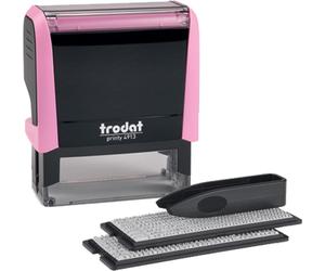 trodat 180863 trodat Ensemble de tampons texte Printy 4913 Typomatic, rose pastel