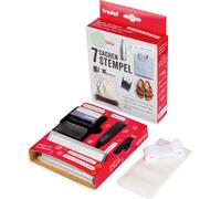 trodat 190390 trodat set de tampons textiles "7 choses tampons", noir