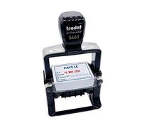 Tampon encreur automatique dateur "Payé le" Trodat Metal Line 5460L bicolore