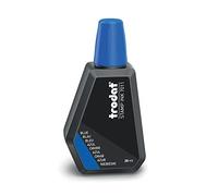 Trodat 7011, flacon d'encre bleue pour la recharge des tampons ou des roulements, 28 ml, encre à base d'eau pour tamponner les documents, empreintes propres et nettes, bouchon refermable