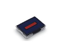 Cassette encrage bicolore trodat 6/50/2 pour tampon encreur 5430/5431/5435/5546 bleu/ro uge