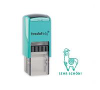 Trodat Tampon de motivation edy FIX – motif lama SEHR SCHÖN, auto-encreur, empreinte verte, 20×20 mm