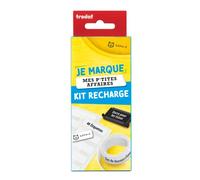 Trodat Je marque mes p'tites affaires - Kit recharge | Kit recharge Je marque mes p'tites affaires - Cassette d'encre textile noire + Etiquettes + Bande thermocollante
