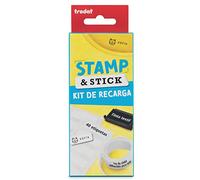 Trodat Kit de recharge pour tampon Stamp and Stick - Avec 40 étiquettes imperméables, 1 m de ruban adhésif pour vêtements et 1 cartouche d'encre textile noire