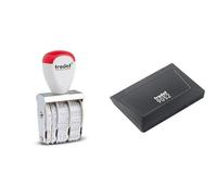 Trodat lot d'un tampon dateur en Français 1010 Classic/B1094 manuel à encrage séparé + Tampon encreur noir Trodat 9052 pour tampons manuels à encrage séparé