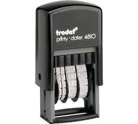 Trodat Petit tampon dateur Printy 4810 - Date en Allemand - Encrage automatique Noire rechargeable - Format de l'impression 20 x 3,8 mm - pour Usage occasionnel Noir