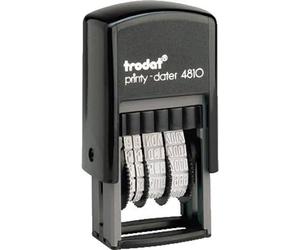 Trodat Petit tampon dateur Printy 4810 - Date en Allemand - Encrage automatique Noire rechargeable - Format de l'impression 20 x 3,8 mm - pour Usage occasionnel Noir